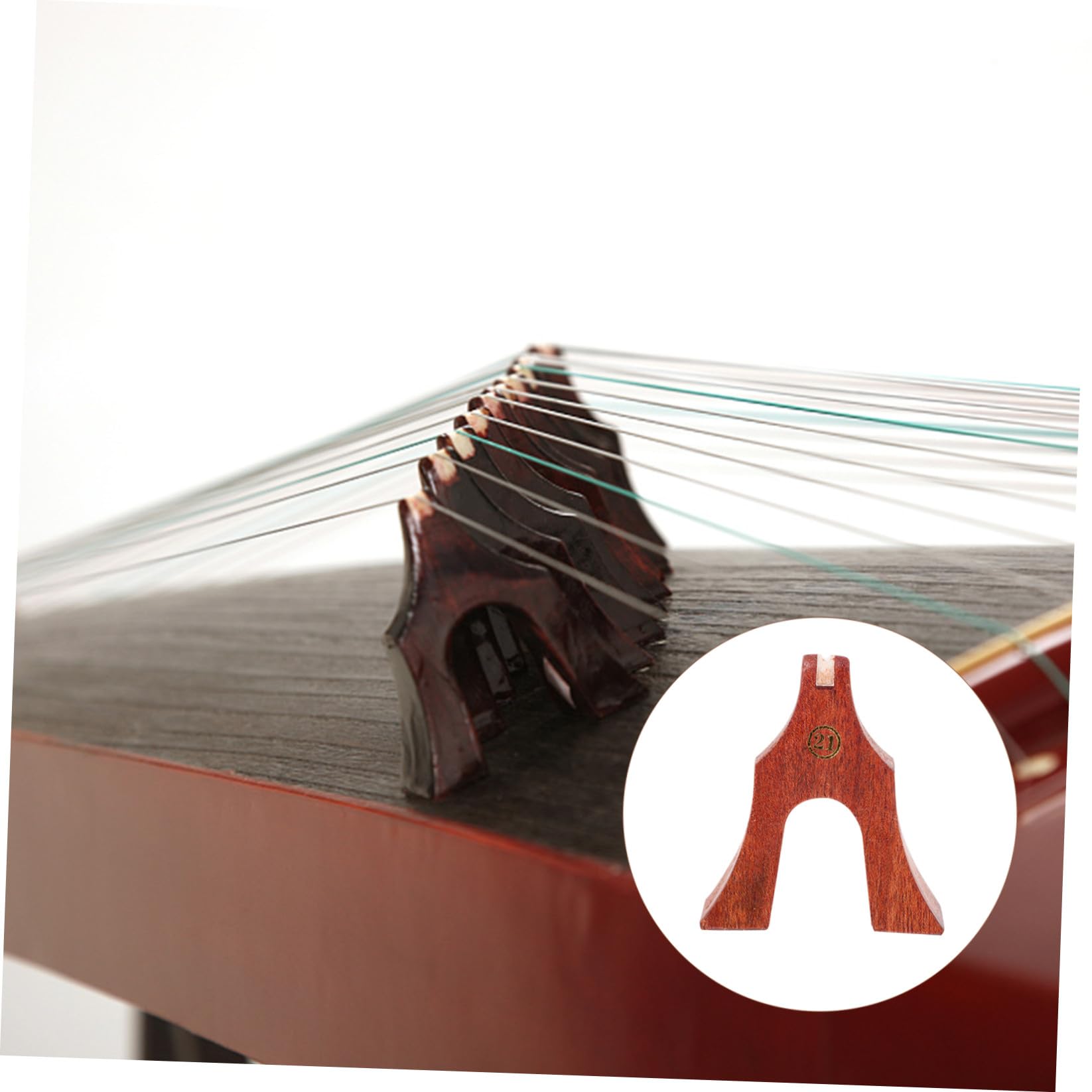 Abaodam 21 Stück Robuste Guzheng Brücke aus Braunem Holz mit Exquisiter Handwerkskunst und Praktischem Montagezubehör für Guzheng Spieler und Aufführungen