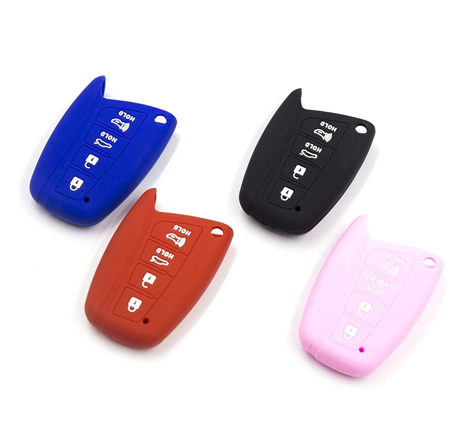 Smart Key Remote Control Silicone Case 1P for Hyundai Santa Fe 2013 2016, Genesis 2015 2016, Equus, Azera 2012 2016 (Red)