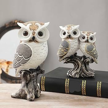 Amazon.co.jp: JAnjiaLxY ふくろう ガーデン オブジェ