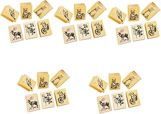 Balacoo 30 Pcs Animals for Mini Stamps Hand Decor Clay Stamps Scrapbooking Stamp Cute Stamps Heart Rubber Stamp journaling Stamps Wood Stamps Heart-Shaped Seal Suite periodicals