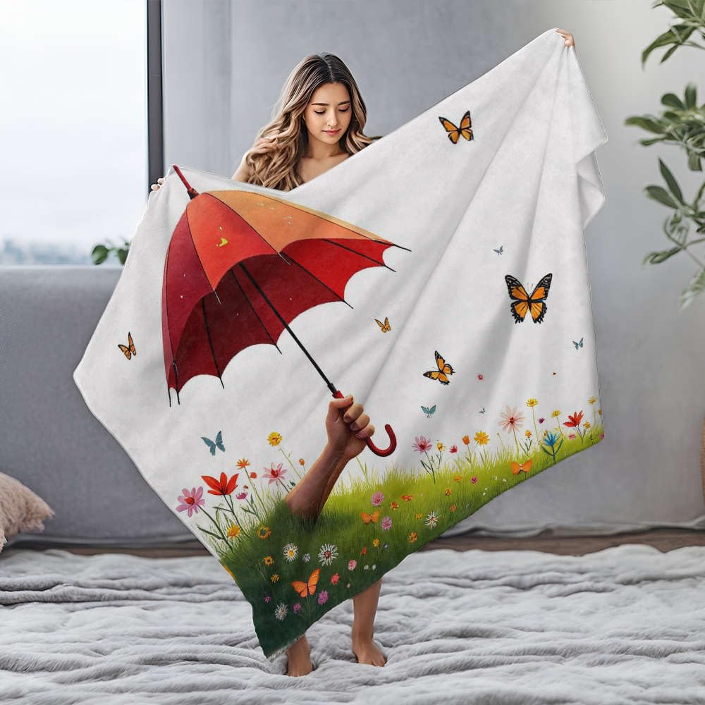 Couverture lit king size en flanelle douce de 150 x 200 cm au motif floral