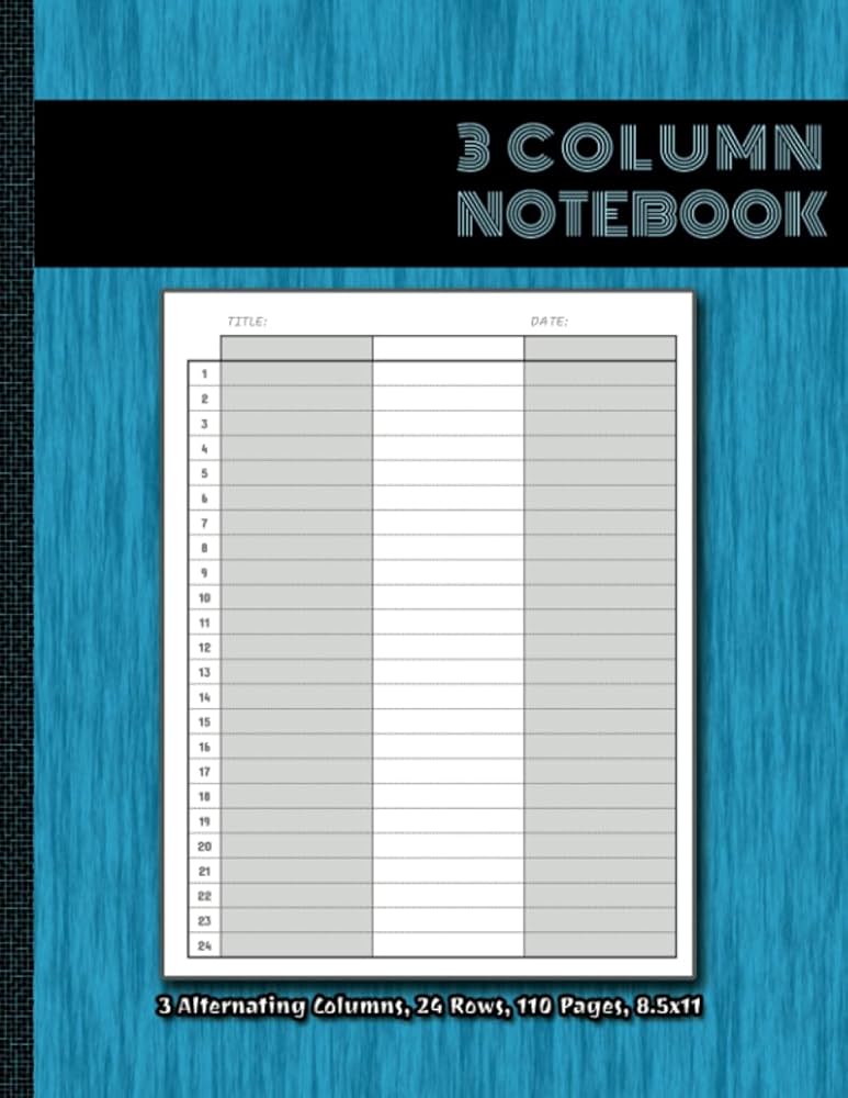 3-column-notebook-3-alternating-gray-white-column-notebook-with-numbered-rows-8-5x11-110-pages-lines-merry-amazon-com-books for Free Printable Columns And Rows 3 Column Notebook: 3 Alternating Gray & White Column Notebook with Numbered Rows (8.5x11, 110 Pages): lines, Merry: Amazon.com: Books for Free Printable Columns And Rows