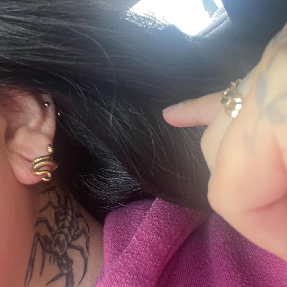 Vankula Orecchio Pesi Orecchino Flesh tunnel Ear Weights Hangers Serpente Acciaio Inossidabile per Uomo Donna Orecchino Piercing Allungato Gioielli 3 mm