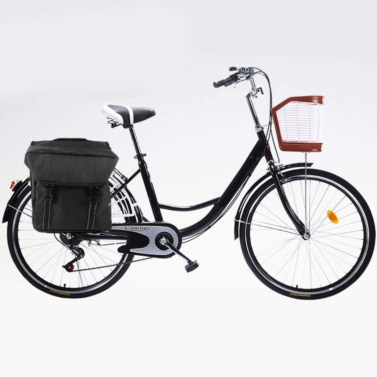 POPETPOP Bike Seat Bag Pannier Large Capacity Rear Seat Bag for Bike Easy Install Side Pockets for Repair Items