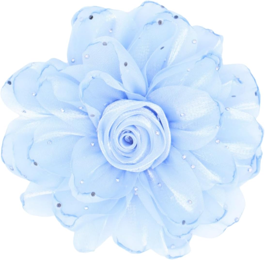 Exquisite Satin Flower Brooches,Retro Elegant Rose Brooch Hairpins Fashionable Flower Lapel Pins Wedding Dress Accessories Jewelry for Women