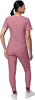 Vista 2 de Adar Pro Flawless Plus - Conjunto de uniforme médico para mujer, parte superior con cuello en V y pantalones deportivos