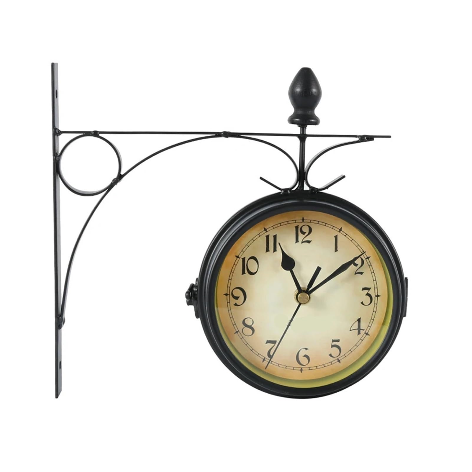ZHSOAO Wall Clock Retro Double-Sided Station for Patio, Pool, Garden