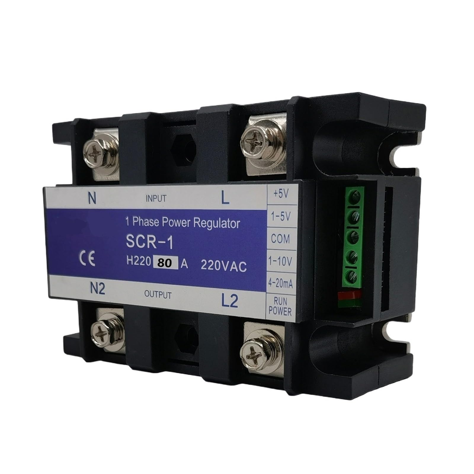 SWEWDSQG Single-phase Voltage Regulator Power Controller Module 0-10V 4-20mA 1-5V Potentiometer Control 80A 220VAC