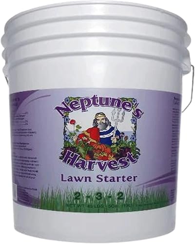 Neptune's Harvest Fertilizante para arrancar césped, cubo de 5 galones