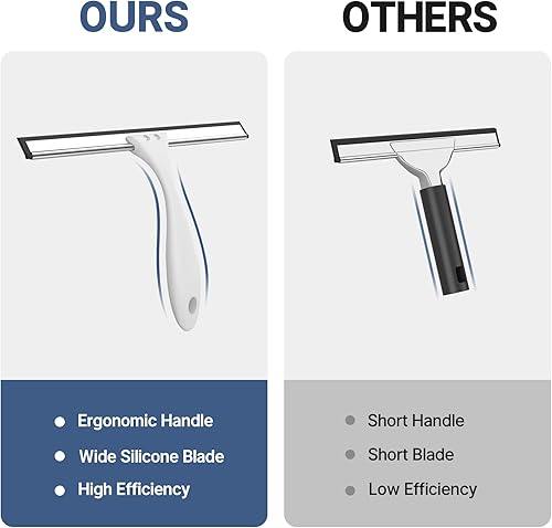 Miniatura 24 de AmazerBath Escobilla de goma para puerta de cristal de ducha, escobilla de ducha para puertas de cristal, escobilla multiusos con gancho