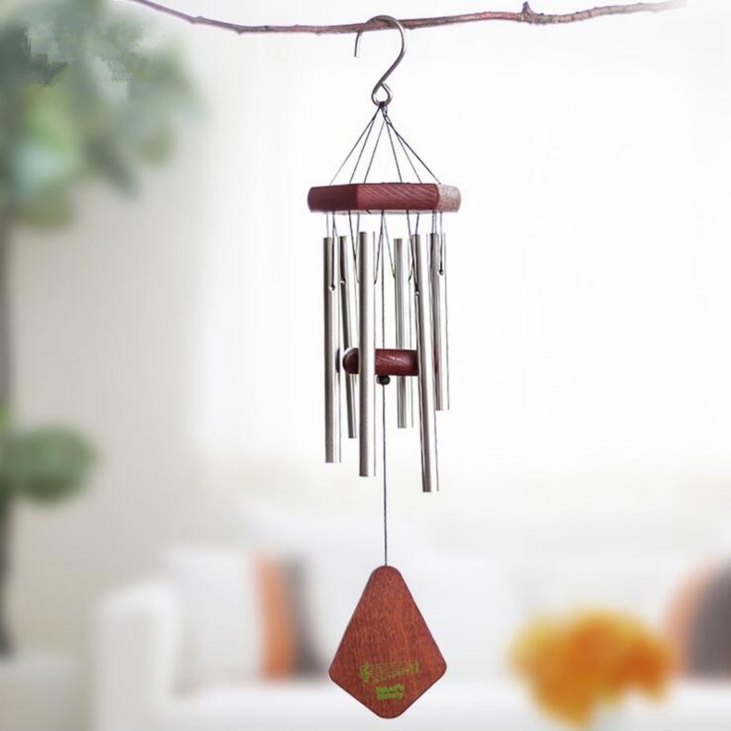 Metal Bells Wind Chime Outdoor Garden Hanging Charm Decor Ornament Silver-image-39