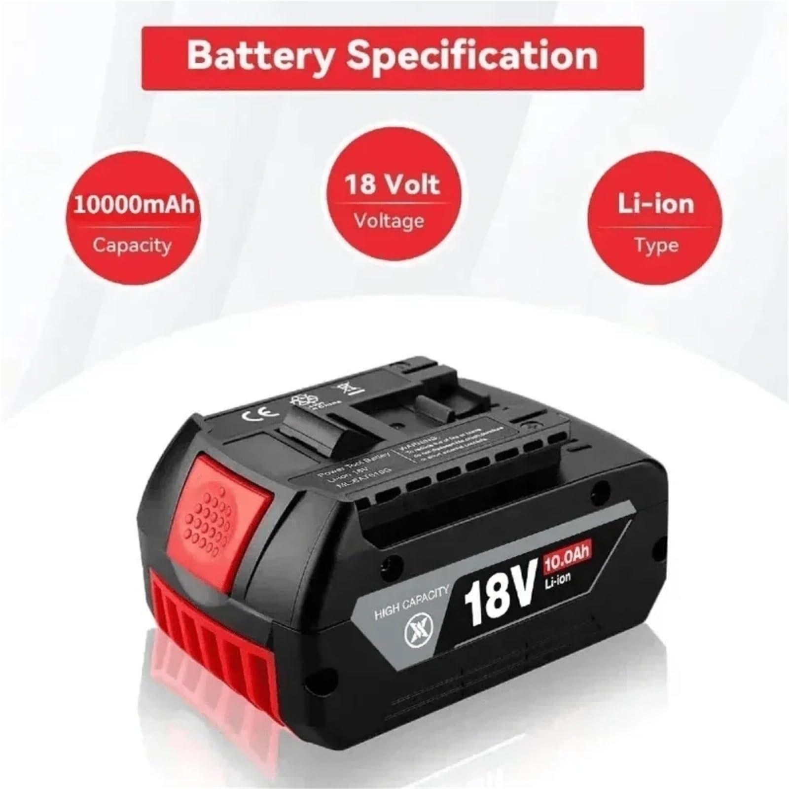 Batería de iones litio 18 V y 12 Ah, compatible con herramientas eléctricas Bosch, for BAT609, BAT618 BAT619G(4PCS)