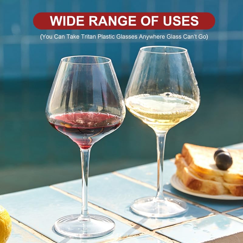 Set 8 Bicchieri Da Vino In Plastica PET 400 Ml - Infrangibili, Riutilizzabili, Trasparenti Per Feste, Picnic E Campeggio - 3