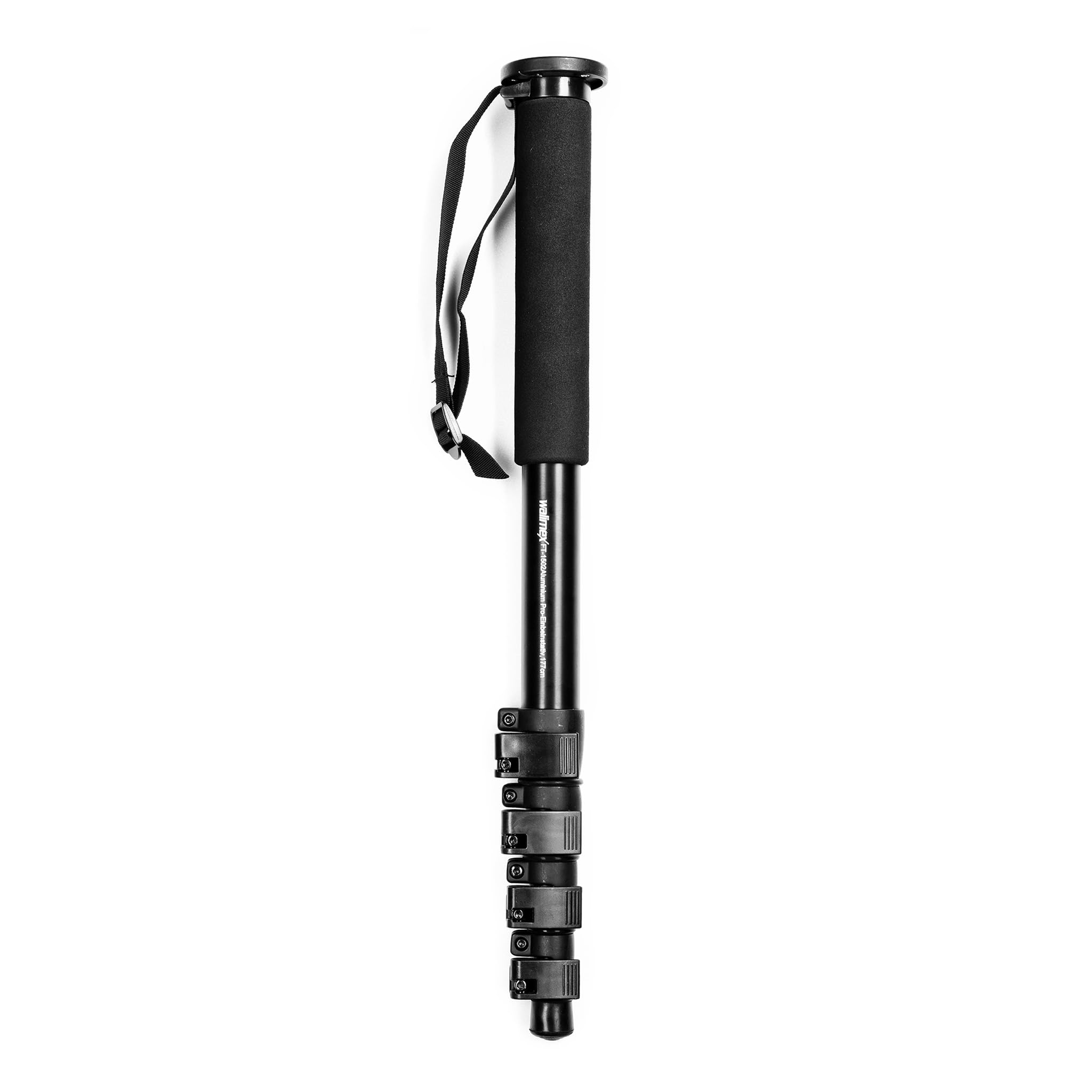 Walimex FT-1502 Pro Einbeinstativ 177 cm, robustes Fotostativ aus Aluminium, Kamerastativ mit 10 kg Traglast, Stativ für DSLR, DSLM und Kompaktkameras, inkl. Transporttasche