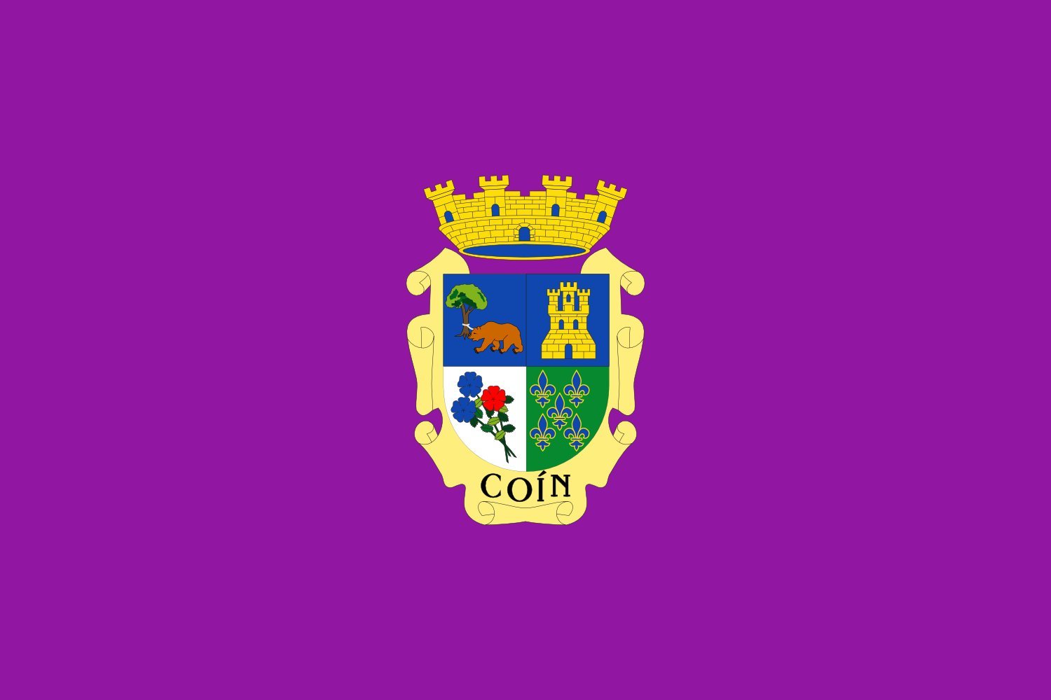 Drapeau de Coín Málaga grand format horizontal pour mât