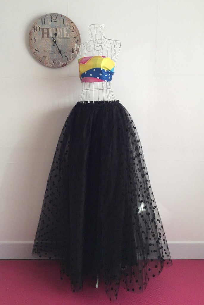 Women Polka Dot Tulle Knee Length Skirt Wedding Bridesmaid Tutu Skirt Custom Color