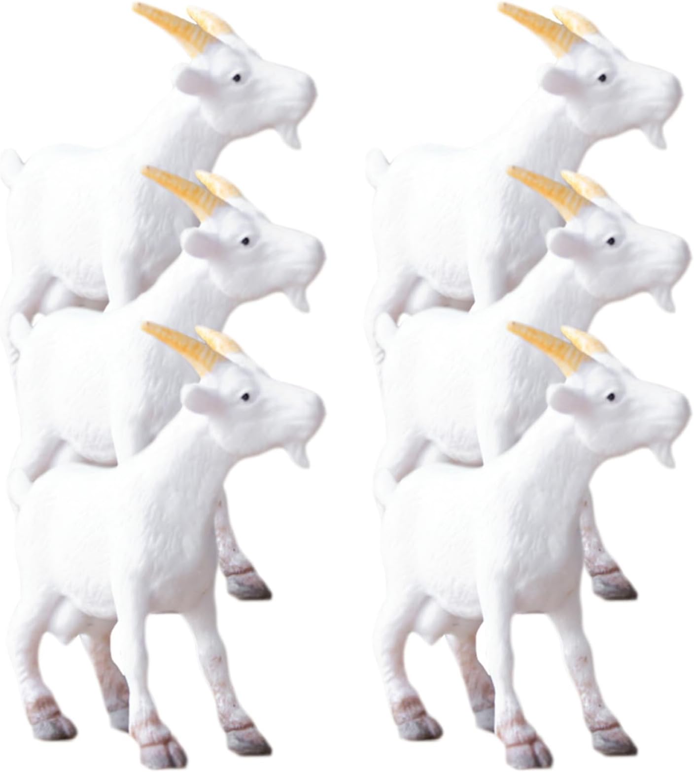 HEMOTON 6pcs Simulated Goat Figurine Plastic Realistic White Goat Animals Small Lambs Action Models Sheep Figures Learning Educational Toys