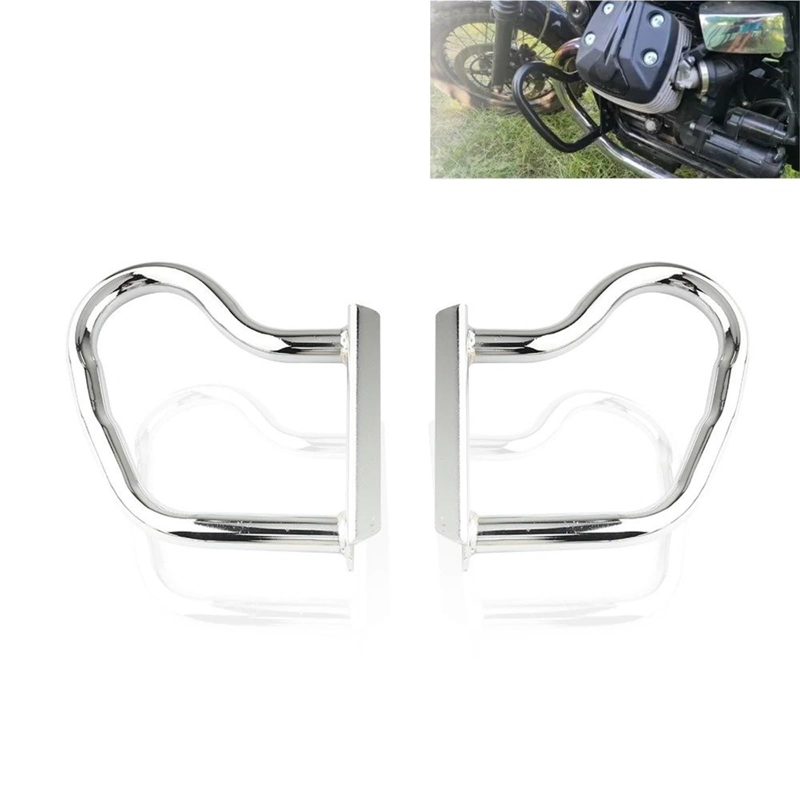 Motorrad Sturzbügel Für V9 Für Roamer V9 Für Bobber 2016-2024 Motor Schutz Crash Bar Bars Stoßstange Schutz Motorrad Crash Bar(Silver)