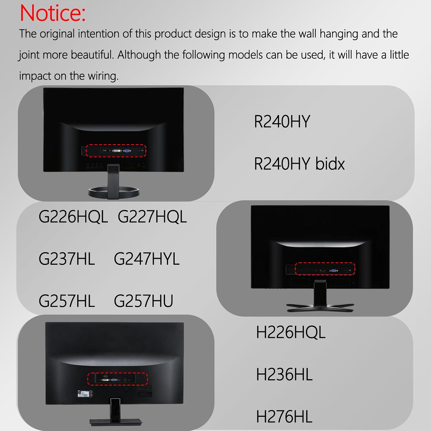 SB220Q VESA Adapter Compatible with Acer SA220Q,SA230,SA240Y,SA270,SB230,SB240Y,SB270,HA220Q,HA270,R221Q,R231,R241Y,RT240Y,RT270,R271,RT270,H226HQL,H236HL,H276HL,G227HQL,G237HL,G247HYL,G257HU,G257HL