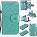 iPhone SE Case,iPhone 5S Case SMYTU Leather Wallet Phone Case [Card Holder] Magnetic Closure Stand Flip Protective Cover Case for iPhone se/5s/5 (S-Green)