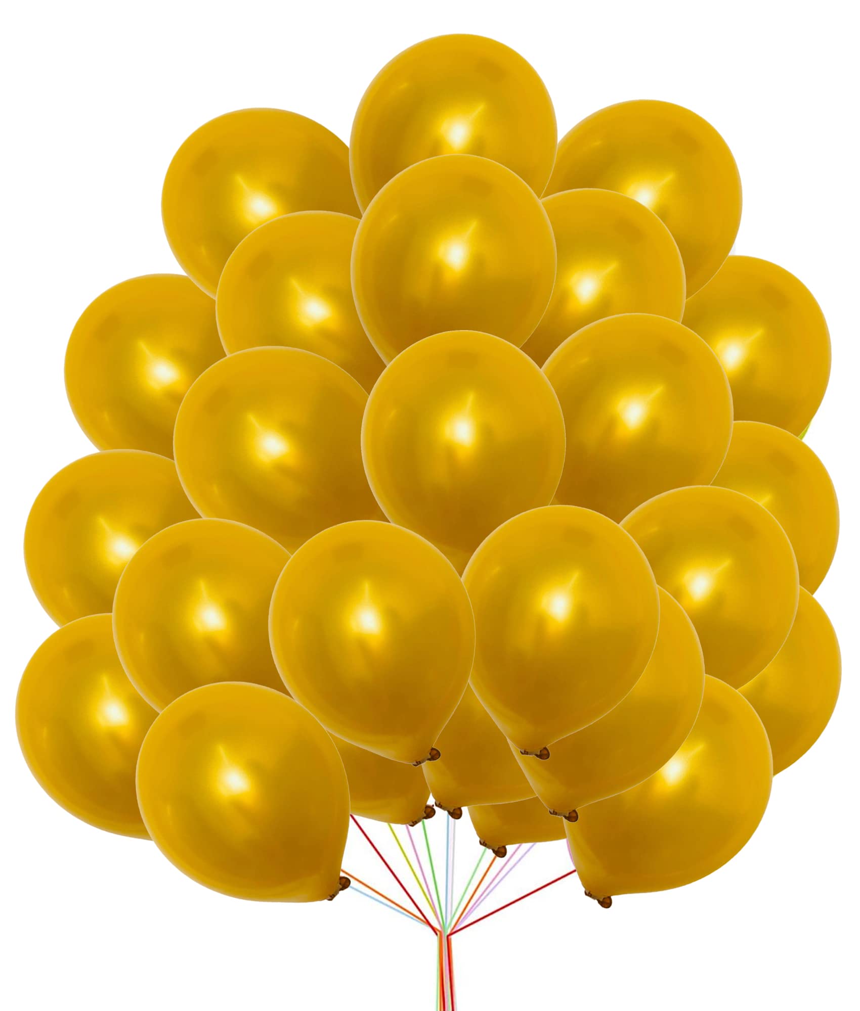 Creative Balloons Gold 5 Inch Metallic Mini Balloons - Bright Colorful Round for Birthday Wedding Festival Party Decorations Supplies Pack of 100