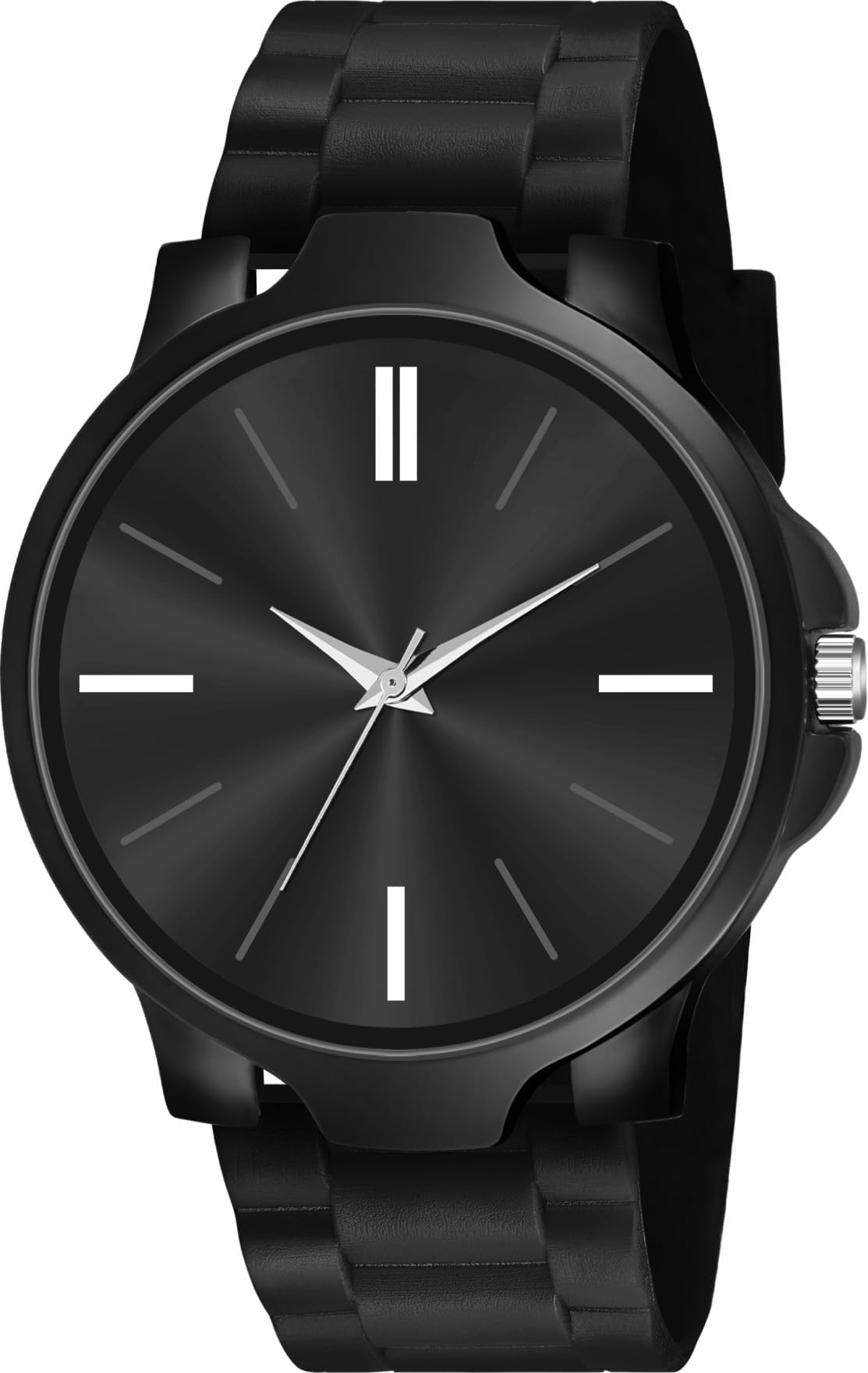 Talgo Alluring Analogue Black Dial Black Rubber Strap Graceful Stylish Wrist Watch for Boys and Men, Pack of 1-3K-BLK-LR05-BLK-D-CDBLK