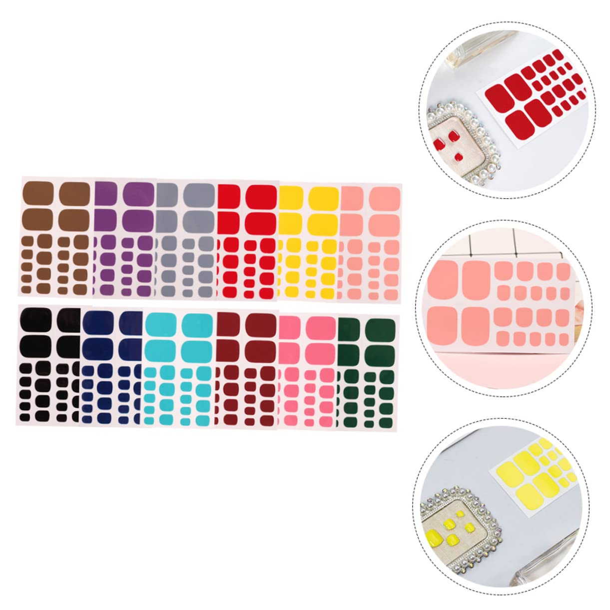 Healvian 48fogli Adesivi Decorativi Per Unghie Dei Piedi Di Stickers Per Unghie Facili Da Applicare Per Uso Domestico e Nei Saloni Di Bellezza Design Elegante e Unico Materiale Resistente e