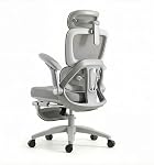 USOR Ergonomic Office Chair with 4D Adjustable Armrests & Dynamic Lumbar Support High Back Mesh Computer Desk Chair for Gaming and Work Adjustable Headrest Tilt Function and Retractable Footrest Grey