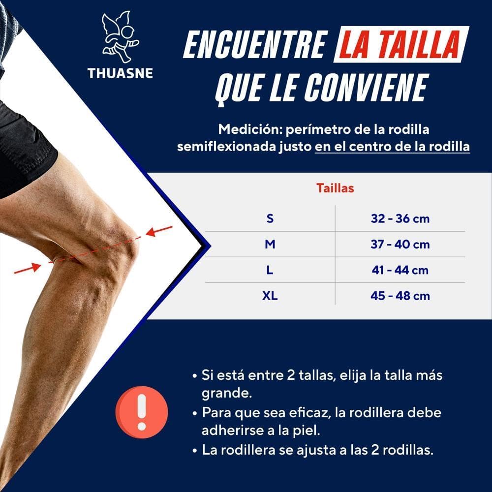 THUASNE Sport - Rodillera Strapping Abierta - Rodilla Inestable o Dolorosa - Limitación de Pérdida de Calor - Índice de Sujeción 3/3 - Dispositivo Médico CE - Talla L