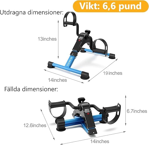 Miniatura 8 de MOMODA Bajo Escritorio Bicicleta Pedal Ejercitador Mini Bicicleta para PiernasBrazo Pedal Ejercitador Plegable Peddler con Pantalla LCD para el