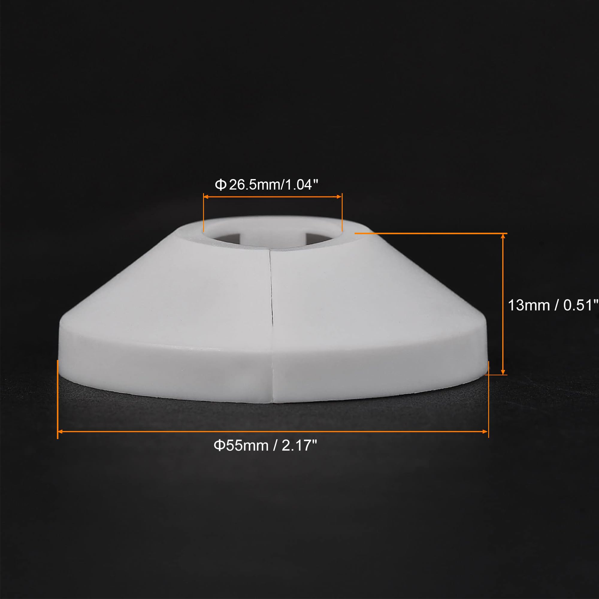 TOP-VIGOR 10pcs 26.5mm Pipe Cover Decoration, Click-in PP Plastic Escutcheon Pipe Collar for Water Pipe Drain Line - Image 2