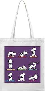 [MYDYHKX] トートバッグ キャンバス スヌーピー ヨガ 紫 大容量 ショルダー トート 帆布 肩掛け 手提げ カバン サブバッグ レディース メンズ 通勤 軽量 通学 旅行用