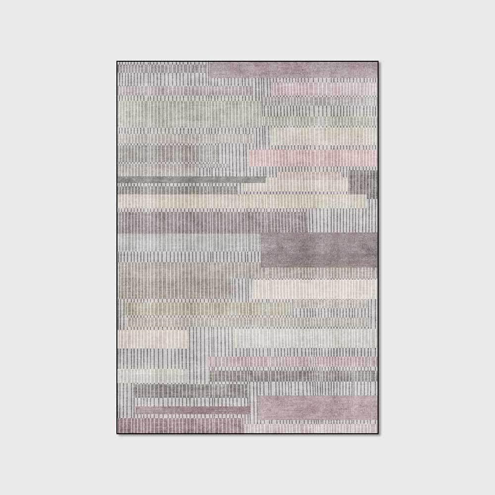 Tappeto Soggiorno 160 x 200 cm Lavabile Antiscivolo, Tappeto per Comodino Antiscivolo Camera da Letto Moderno Patchwork Geometrico Grigio