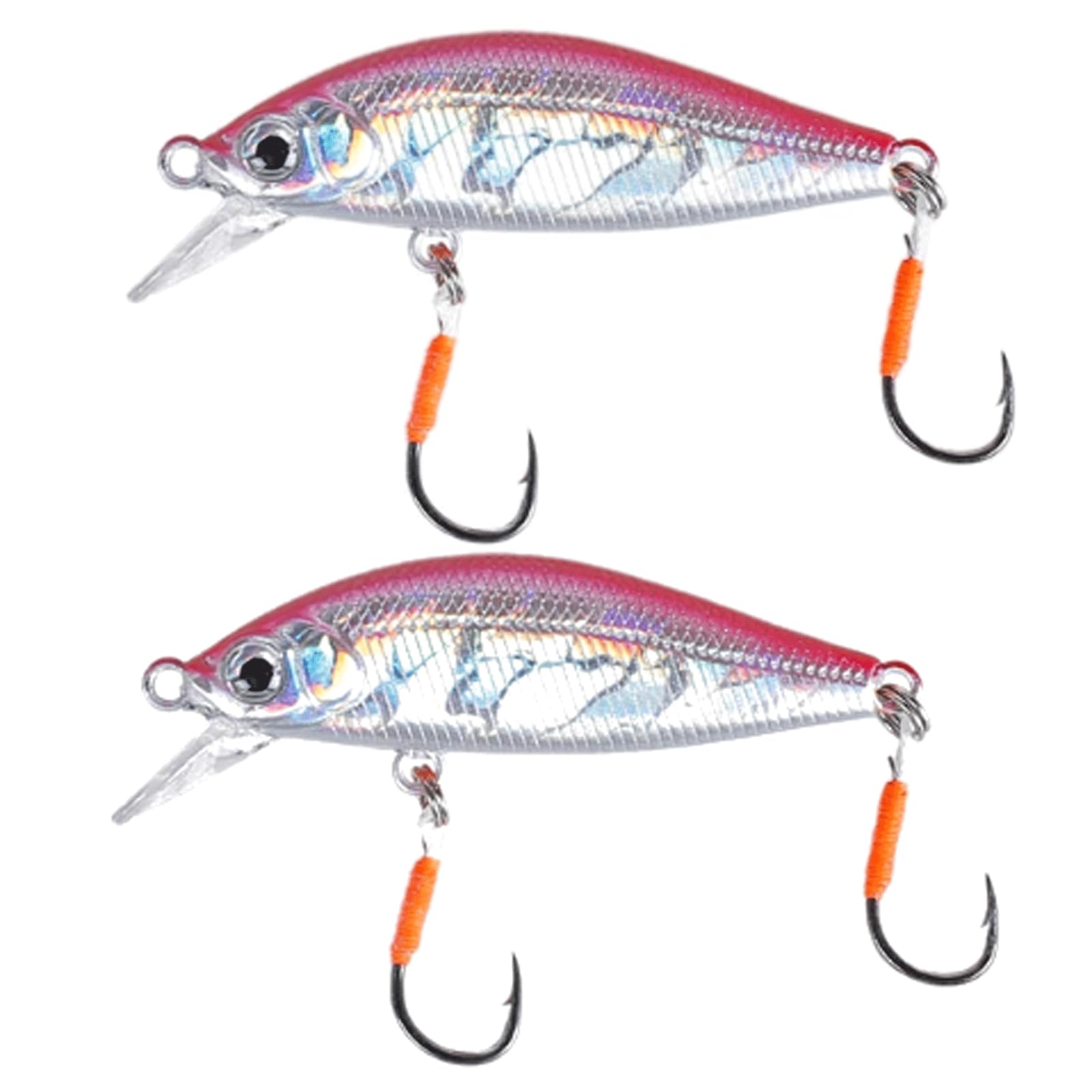 IvyLoutish Fishing Lure Bait 2 Pcs Artificial Bait 50mm 3.2g Sinking Minnow Bait Stream Trout Fishing Bait for Perch Pike Trout Fishing Tackle