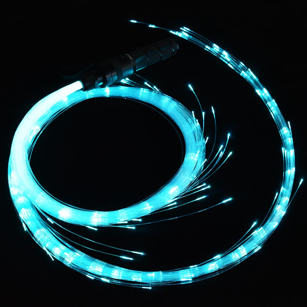 Firework Fiber Optic Whip, LED Light Whip Light up for Dance- 360° Swivel Pixel Rave Toy, 40 Color Effect Modes, Lightweight & Portable for Outdoor