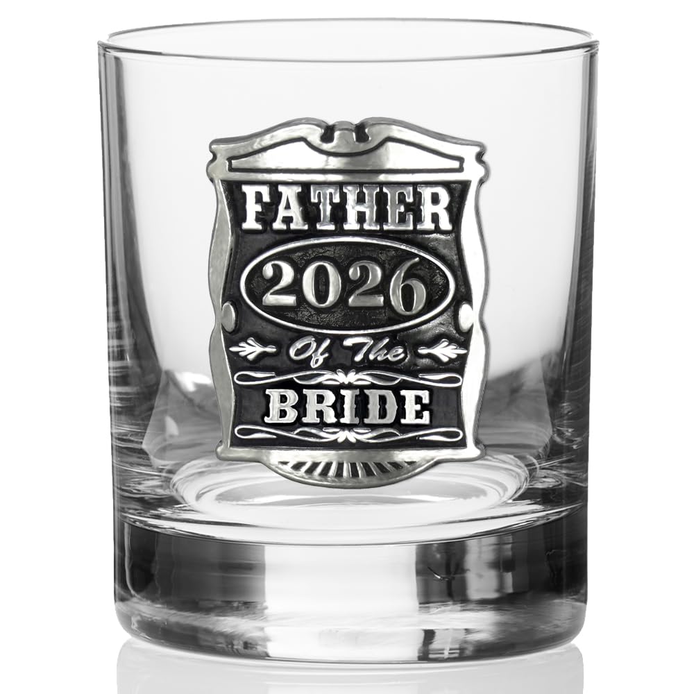 English Pewter Company 325 ml kubek do whisky z motywem ojca panny młodej spersonalizowany z Twoim rokiem – idealne prezenty ślubne dla drużby – pudełko prezentowe [WD005]