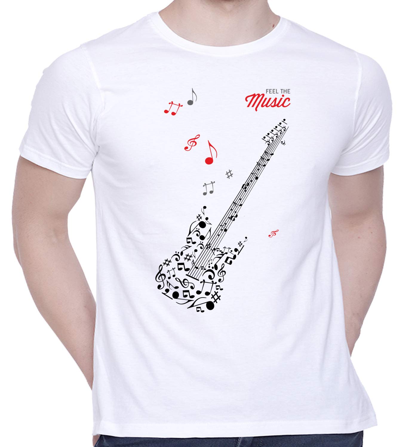 CreativiTGraphic Printed T-Shirt for Unisex Guitar Tshirt | Casual Half Sleeve Round Neck T-Shirt | 100% Cotton | D00260-11