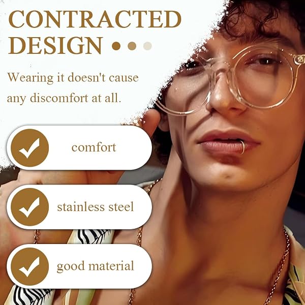 8 Pcs Acero Quirúrgico Piercings Nariz Septum Piercing 16G Segmento Anillo Cuerpo Piercing Nariz Aro Labio Anillos Cartílago Concha Helix Pendientes para Mujeres Hombres 6/8/10/12/14mm - 3