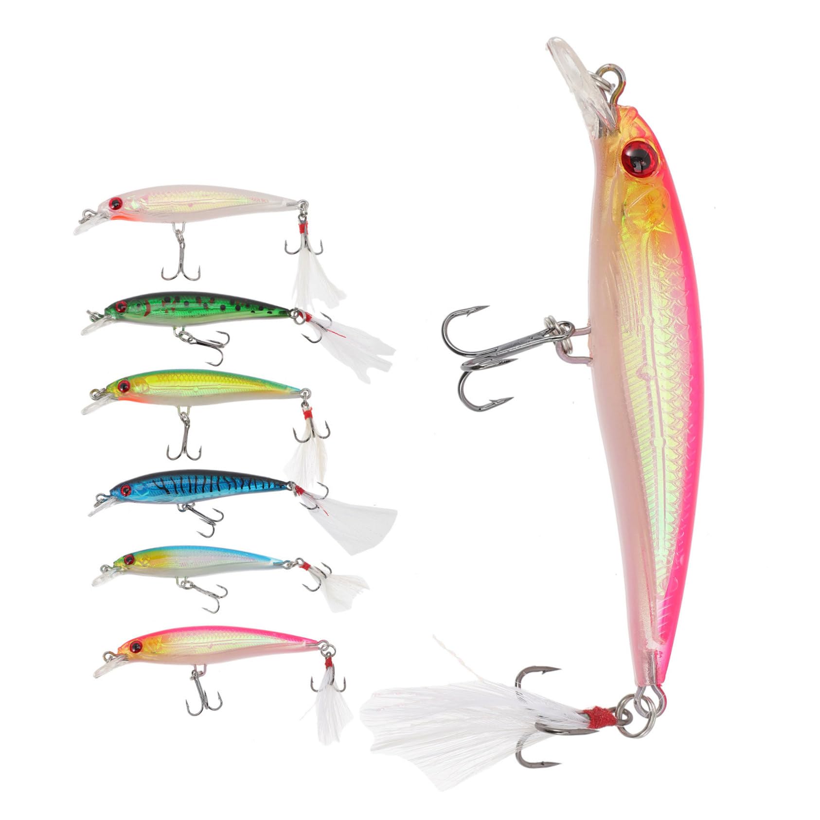 Sosoport 18pezzi Artificiali per e Lures Riutilizzabili Realizzate Portatile Swimbait per Appassionati