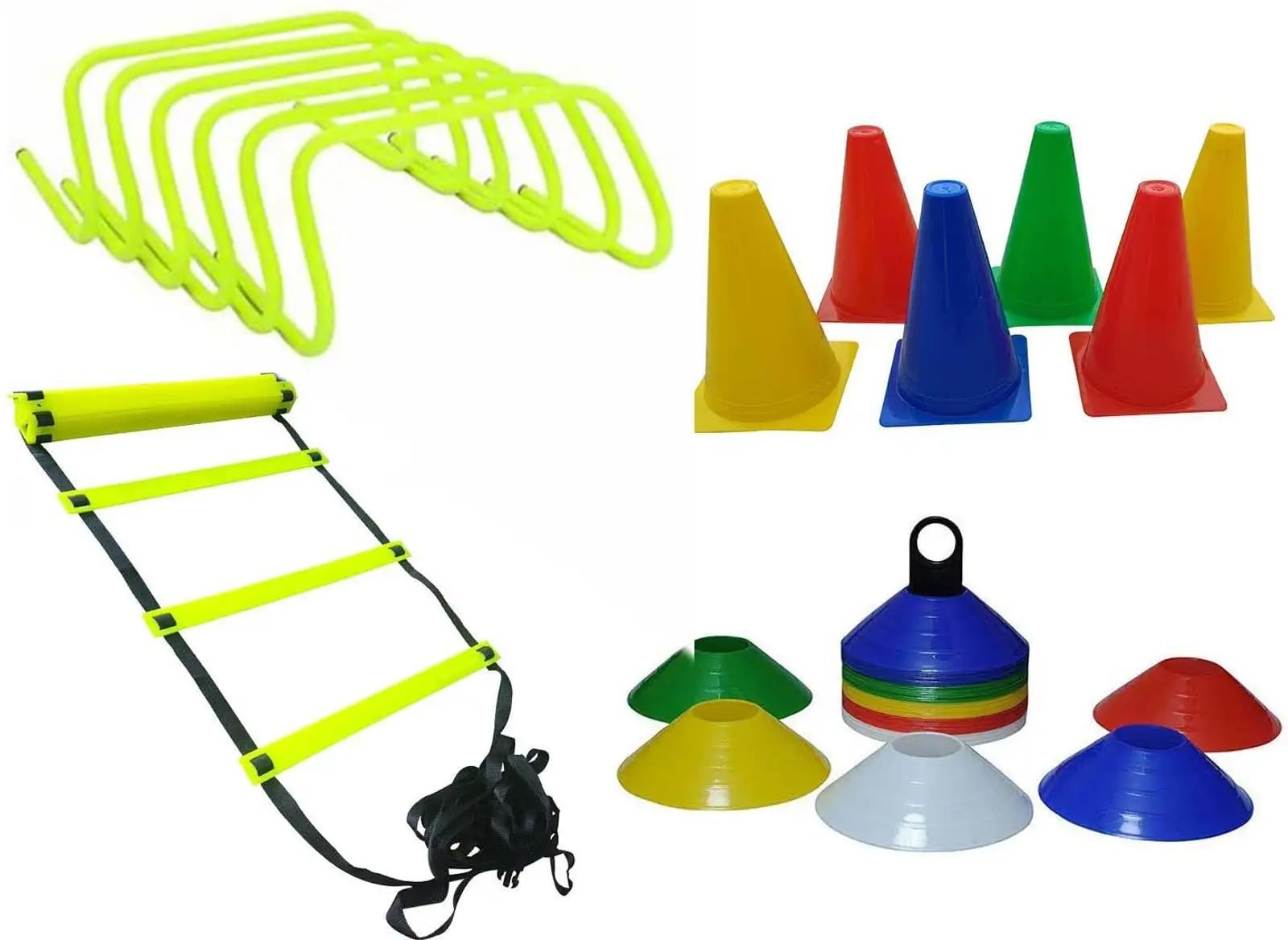 JAXTON Sports & Fitness Junction Agility Combo Cricket Kit | 4 Meter Agility Ladder, 10 Space Markers, 6 Training Cones (6 Inch) & 6 Speed Hurdles | Football & Fitness Training Set | 4m Agility Ladder, 10 Space Markers, 6 Training Cones, 6 Speed Hurdles, Football & Fitness Use-image-7
