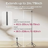 Vista 4 de ULANZI MT-89 Trípode extensible de aluminio, soporte de luz ajustable portátil de 82", con tornillo de 1/4" de liberación rápida, trípode