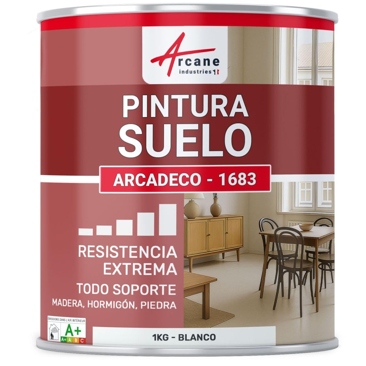 ARCANE INDUSTRIES Pintura para suelos interiores poliuretano, multisoportes ARCADECO - 1683 - Blanco