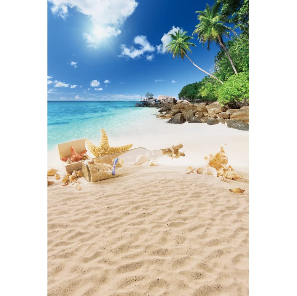 Amazon | Qinunipoto 背景布 夏の背景 青空と海 トロピカル 熱帯 1.2x1