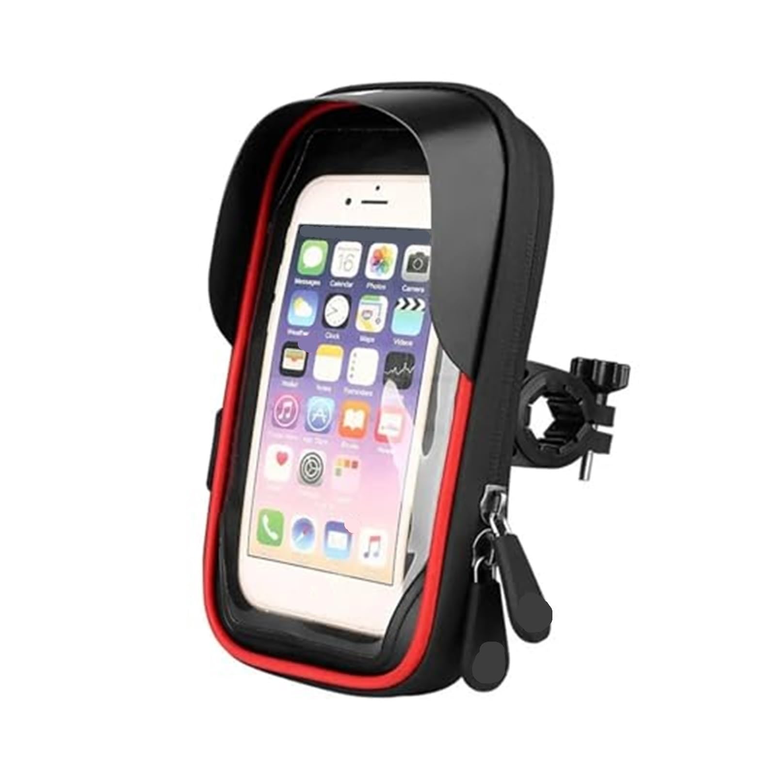 Soportes para Manillar Motocicleta Cubierta Soporte Navegación para Motocicleta 2021 Teléfono Móvil Manillar Bolsa Montaje Estuche Impermeable(Red)