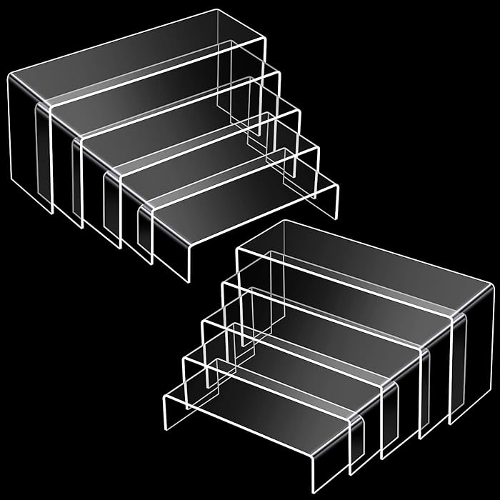 Buy 10 Pieces Clear Acrylic Display Risers Stand Rectangular Jewelry