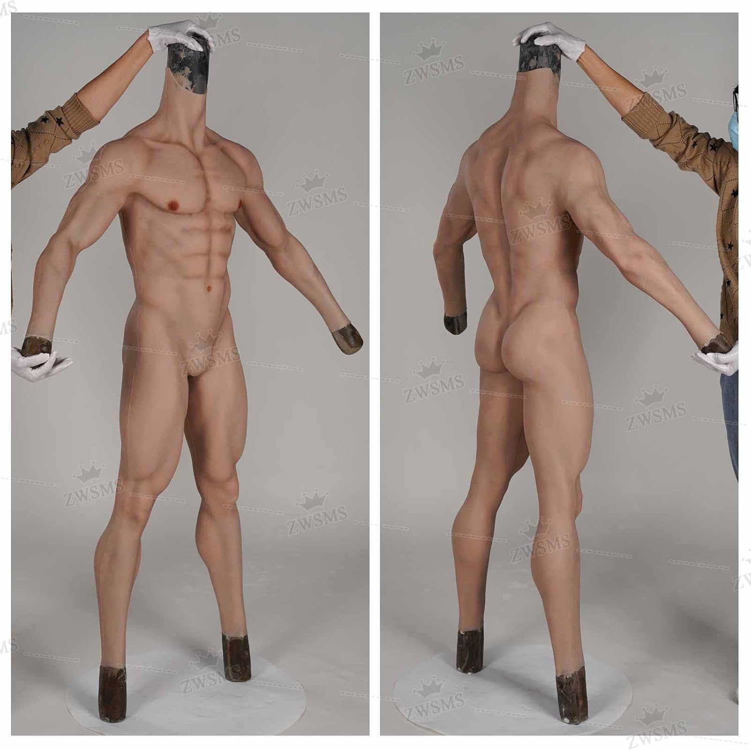 Silicone Muscle Bodysuit Suit Men Simulation Muscle Realistic Male Fake Chest Costume Shaper Stronger for Cosplay