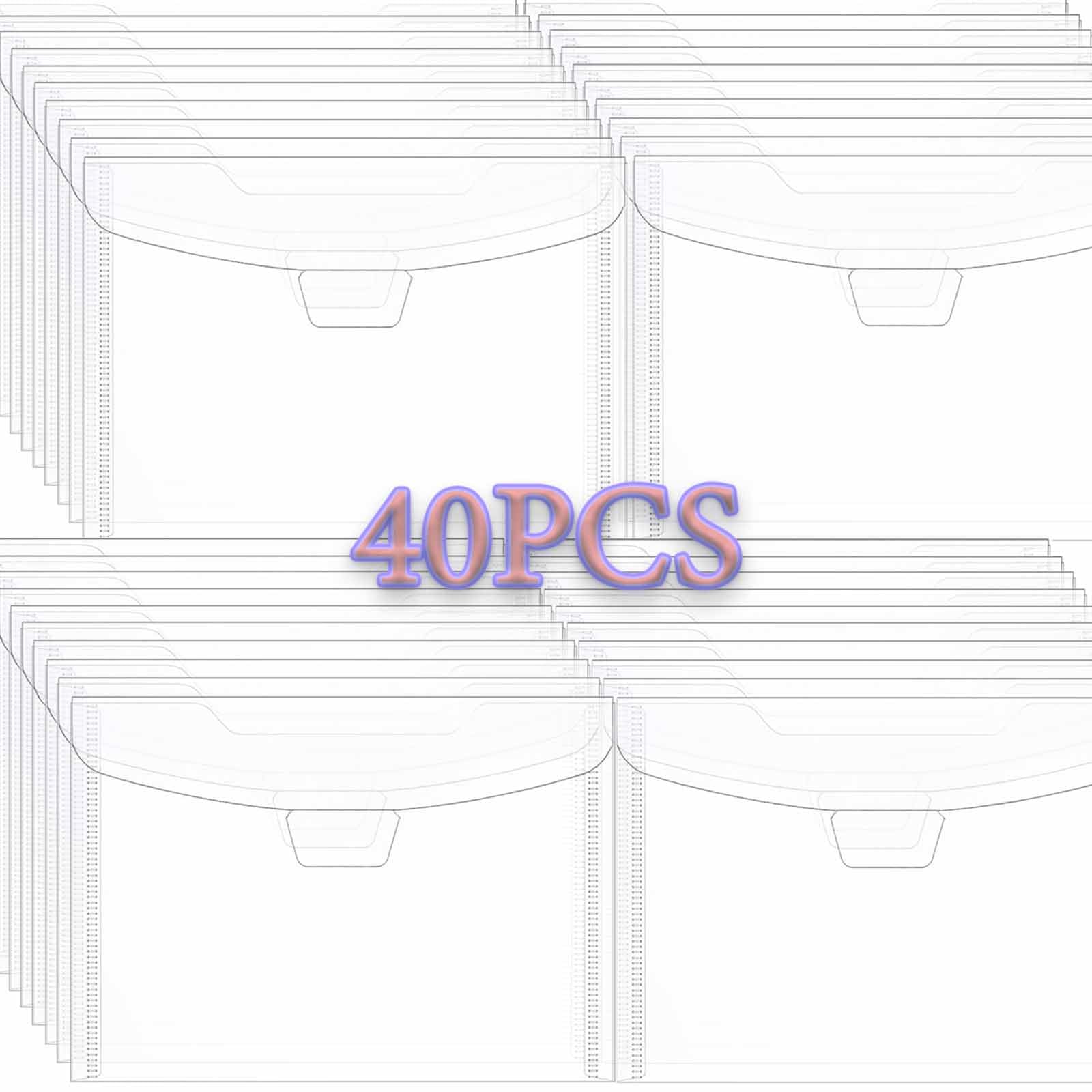 40 Pack Clear Die And Stamp Storage Bag, Snap Plastic Envelopes 5x7