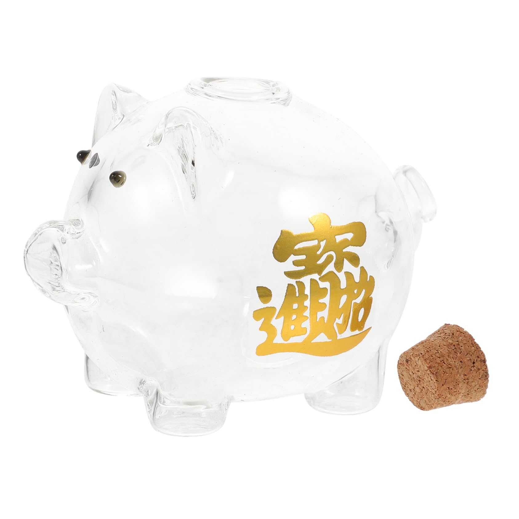 HEMOTON Glass Piggy Bank for Adults and Boys and Girls High Borosilicate Coin Storage Box Decorative Savings Jar Slot Cute Money Box for Home and
