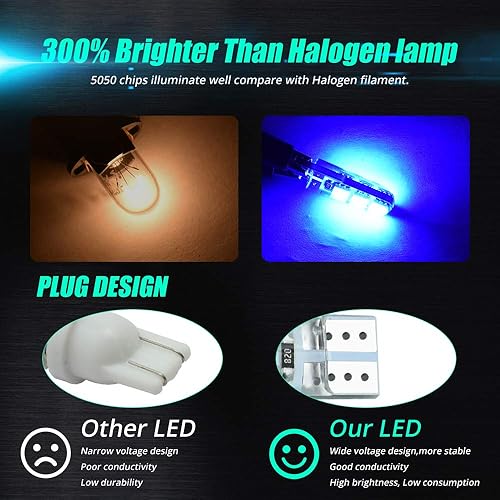 Miniatura 3 de YEERON 20 bombillas LED 168 194 T10 súper brillantes 6 x 5050SMD chips COB LED lámpara para luces de cuña de puerta de marcador lateral, blanco,