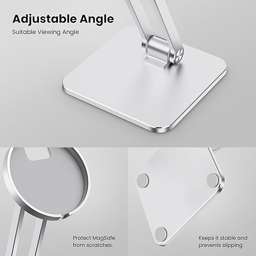 Miniatura 5 de CreaDream Soporte de teléfono para cargador MagSafe, soporte de carga plegable ajustable para escritorio, compatible con iPhone 15, 14, 13, 12 Pro